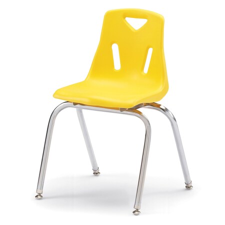 Jonti-Craft Berries Stacking Chairs with Chrome-Plated Legs, 18 in. Ht, Set of 6, Yellow 8148JC6007